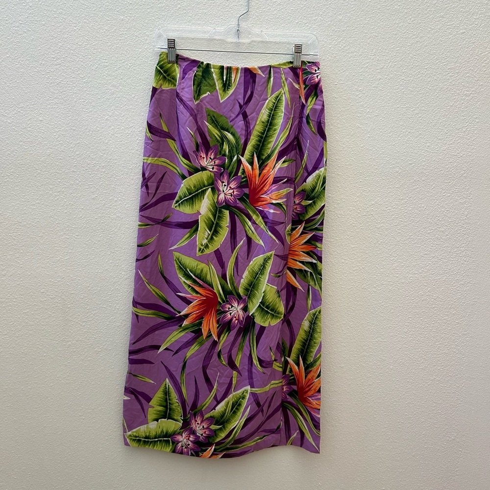 WORTHINGTON floral silk faux wrap skirt